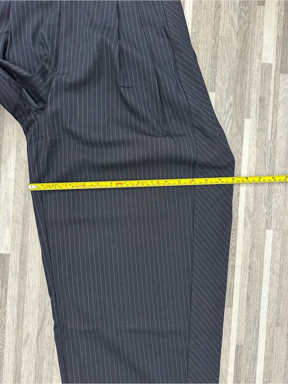 Aaron & Amber Pinstripe Barrel Pants, NWT, Size M, Dark Blue Women’s - Picture 6 of 11